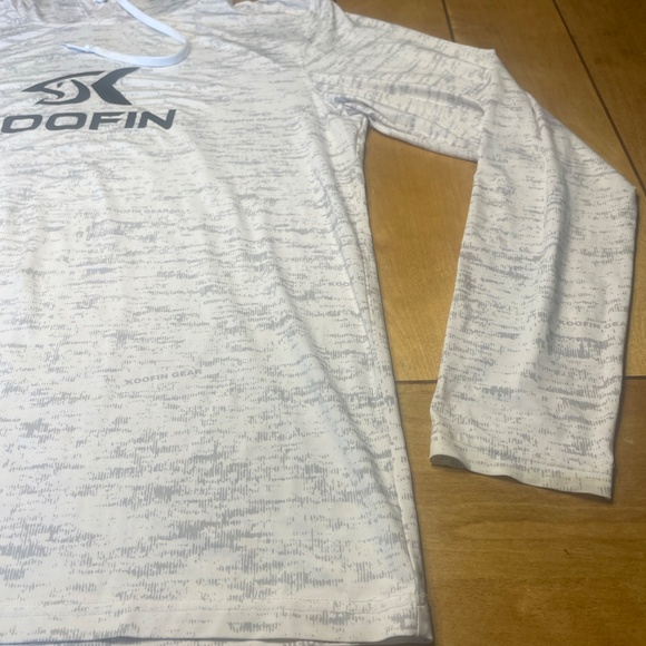 Koofin Performance Hooded Fishing Shirt Size Large White and Gray Long Sleeve - Picture 4 of 15